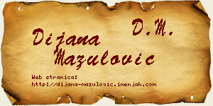 Dijana Mazulović vizit kartica